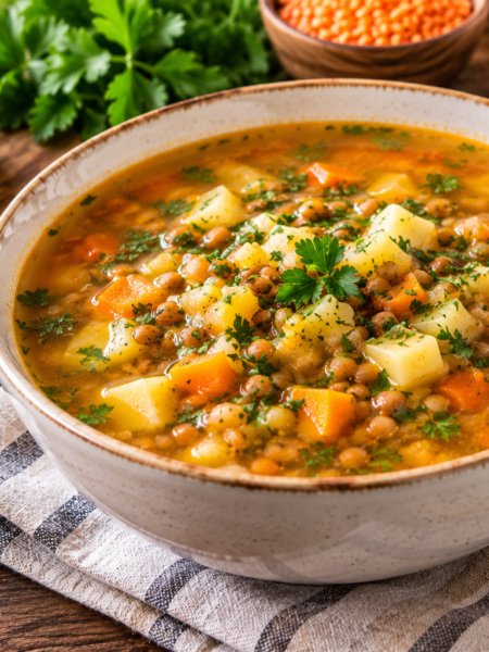 Суп из чечевицы с овощами